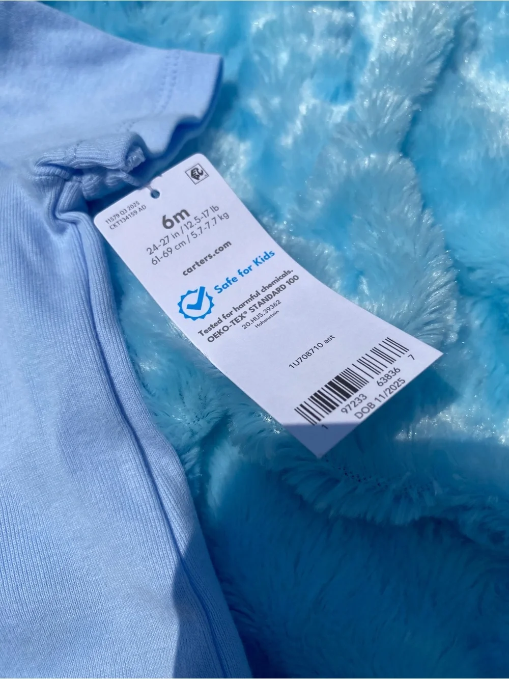Carter's Baby Blue Polo-Style Onesie